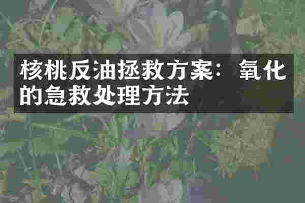 核桃反油拯救方案：氧化的急救处理方法