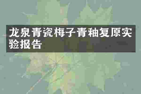 龙泉青瓷梅子青釉复原实验报告