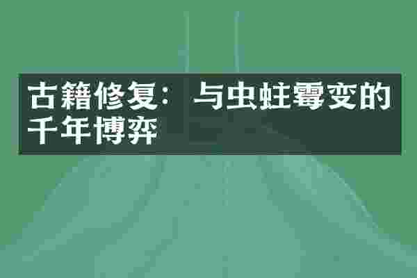古籍修复：与虫蛀霉变的千年博弈