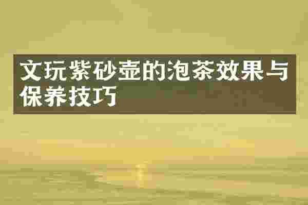 文玩紫砂壶的泡茶效果与保养技巧