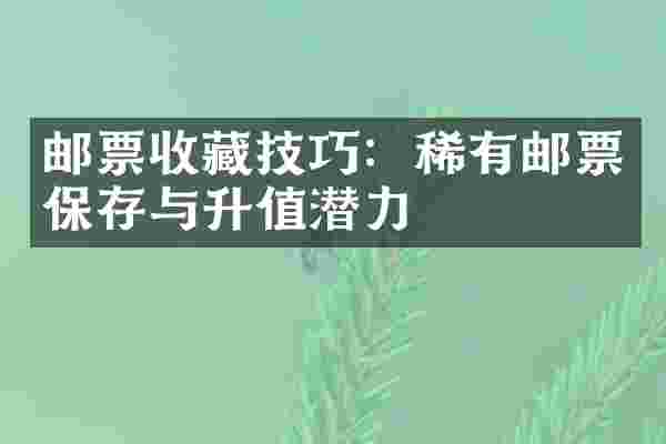 邮票收藏技巧：稀有邮票保存与升值潜力